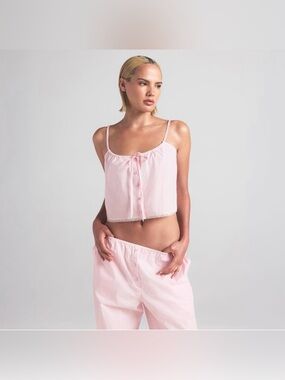 NWT Skims L Cotton Poplin Sleep Cami Tank Top Cherry Blossom
Adjustable Straps